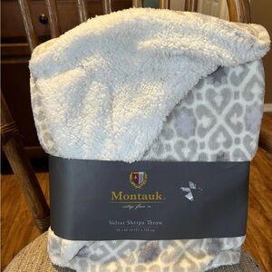 Montauk Velvet Sherpa Throw - Cream and Gray NEW!!
